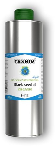 Bio Schwarzkümmelöl Kaltgepresst 1 Liter, Ungefiltert, Hochwertig, Naturrein Ohne Zusatzstoffe, Ägyptisches Nigella Sativa Öl mit Hohem Thymoquinon, Mühlenfrisch, Vegan