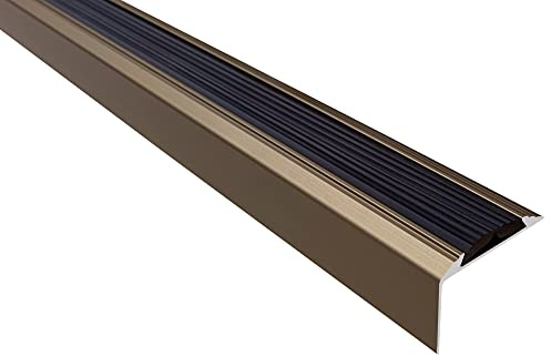 Effector Treppenkantenprofil Antirutschbelag 180 cm 46x29 mm Champagne | Antirutsch Oberfläche, Dekorative Ausführung, Stabiler Halt