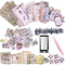 290pcs Ästhetische Scrapbooking Sticker Aufkleber Pack, DIY Dekorative Papier Retro Blumen Journaling Zubehör Papier Kit für Scrapbook Supplies Journal Kit (Retro Flower Life)