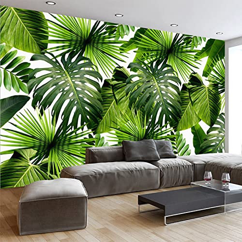 Carta da parati 3D personalizzata con foglia di banano, carta da parati fotografica per soggiorno, sala da pranzo, caffè, sfondo murale, 350 cm x 245 cm