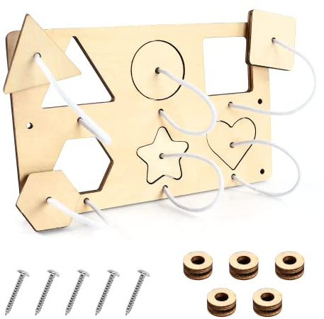 EKKONG Montessori Busy Board Zubehör, Busy Board DIY, Holz Schraubbrett, Lernspielzeug Geschenk für Kinder Jungen Mädchen