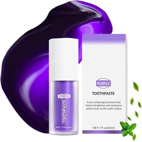 Purple Teeth Whitening Toothpaste für Zahnfarbkorrektur und Zahnbleichung