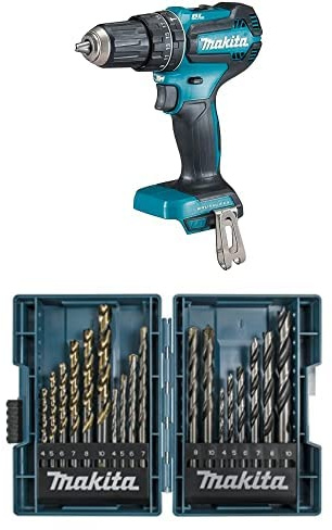 Makita DHP485Z Akku-Schlagbohrschrauber 18V (ohne Akku, ohne Ladegerät) + Bohrer-Set 18tlg