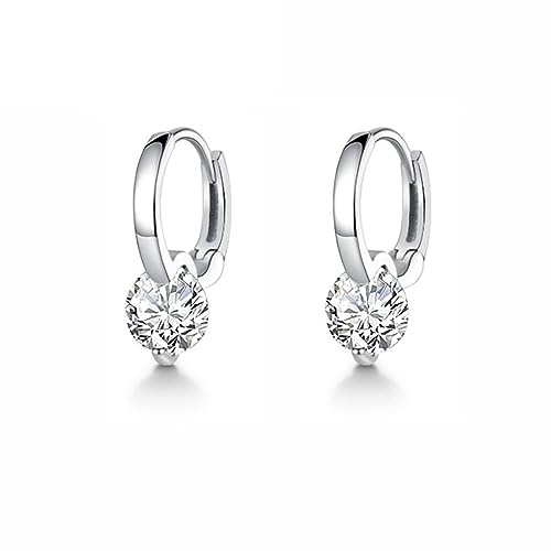 SLUYNZ 925 Sterling Silber CZ Creolen Ohrringe für Damen Mädchen Minimalistische Creolen Ohrringe Huggie