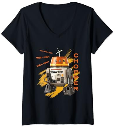 Womens Star Wars Ahsoka Rebels Chopper Droid Speak Wah Wah Wah V-Neck T-Shirt