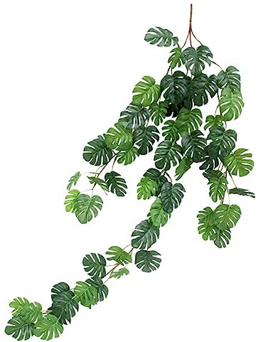 TOPBATHY 1stück Künstliche Monstera Dekorative Hängende Rattan-Pflanze Für Hochzeit Und Zuhause Realistische Wanddekoration Mit Blättern Für Stilvolle Arrangements