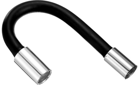 sourcing map Foaming Extension Tube, Faucet Lengthen Extender, Sink Drain Extension Tube, Bathroom Faucet Extender, Extension Flexible Water Hose Adapter Black (20cm)