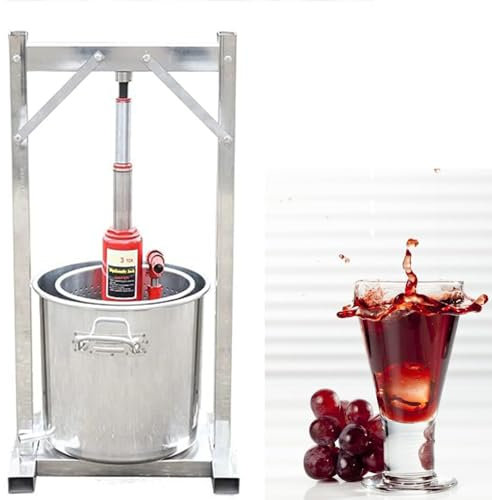Obstpresse, 12 l Edelstahl-Handpresse, Saft-Wein-Trenner, Zitronen-Zitruspresse, Entsafter, langsamer Extraktor, Küchengemüse-Pressmaschine