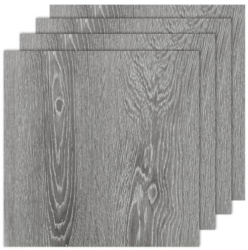 AKOLAFE 40 Sheet Vinyl Flooring 12 x 12 Peel and Stick Floor Tile Waterproof Clearance Vinyl Floor Tiles Wood Grey Self Adhesive Floor Tiles Sticky Laminate Flooring for Bathroom Kitchen Basement RV