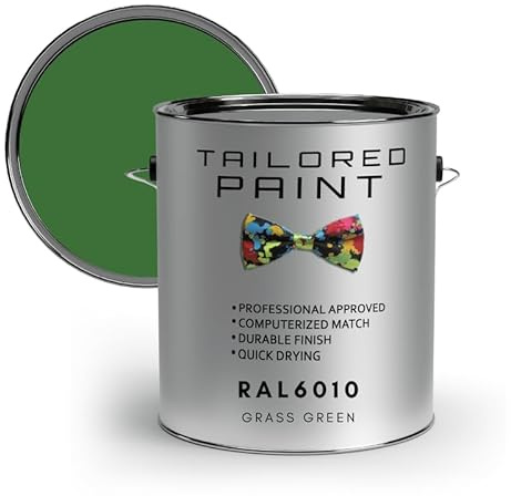Tailored Paint uPVC Window & Door 1K Paint Brush or Spray On - Matt Finish - RAL6010, Grass Green - 5000ml (5L) Tin