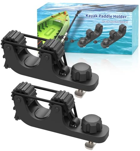 Huntury Kayak Track Paddle Holder, Save Kayak Track Space, Secure/Remove Paddles Fishing Nets and Fishing Poles, Track Mount Accessories