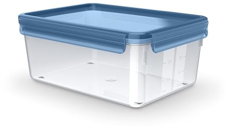 Emsa Clip & Close Eco Frischhaltedose, 3,7 L, Öko-Design, auslaufsicher, hygienisch, mikrowellen-/gefrier-/spülmaschinengeeignet, Blau, N1171600