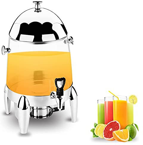 LXWKAI 3 Gallonen kommerzieller Kaffee-Chafer-Urne, Edelstahl-Heißgetränkespender mit Deckel, Zapfhahn und Brennstoffbehälter für Hotels, Buffets und Catering-Events/Transparent