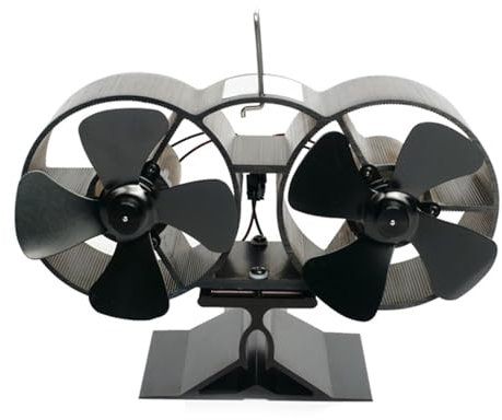 Stove Fan, TOP Heat Powered Wood Stove Fan Twin Fireplace Fan 8 Blades Stove Fans Log Burners Fan Silent Wood Burning Fan