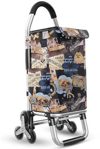 Lightweight and Waterproof 2 in 1 Folding Stair Climber Trolley with Detachable Puppy Picture Design