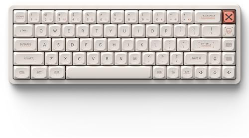 IQUNIX Magi65 Low Profile Mechanical Keyboard, 65% Full Aluminum Case Wireless Keyboard with 2.4G Receiver, Bluetooth and Wired Connection for Mac/Windows (Ochre White)