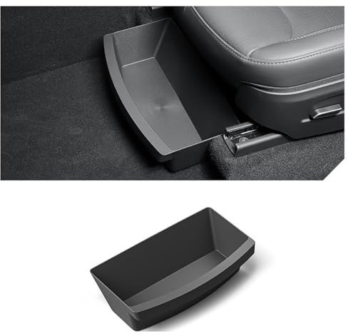 STAMOO TPE Under Seat Storage Box For Tesla Model Y Juniper 2025 Underseat Drawer Interior Car Accessories Space Bins Chair Tray 1PC