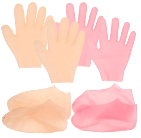 Hemobllo Chaussettes Hydratantes en Silicone Exfoliant et Protecteur pour Pieds et Mains 1 Set Couleurs Variées Utilisation Multifonctionnelle à Domicile