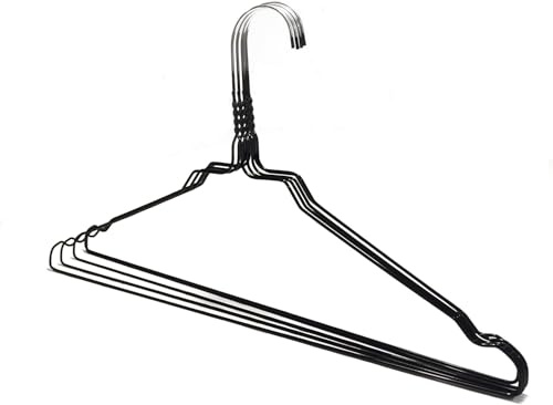 RSR Hangers Kleiderbügel Metall Schwarz Drahtbügel 20 Stück Metallkleiderbügel Set Drahtkleiderbügel Metall Draht Hosenbügel Verzinkt Platzsparend Hochwertige Pulverbeschichtung 40 cm