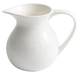 Dh2yjnbf3 Jarra de Leche Jarra de Leche de Estilo Europeo con asa, de cerámica Blanca, con Boca Puntiaguda. Lechera