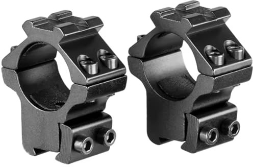 Gexgune Taktische Schnellwechsel-Zielfernrohrmontageringe, 25,4 mm (1 Zoll)/30 mm, passend für 11-mm- und 20-mm-Schienen, P.icatinny 20-mm-Oberschiene, 4 Höhenoptionen