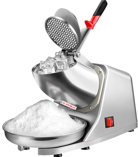 Electric Ice Crusher Shaver for Homemade Shaved Ice and Slushies, Dual Blades, 330 Lbs/hr, Suitable for Home and Commercial Use