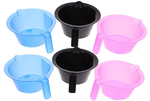 LIFKOME 6 pezzi Ciotole per Tinta Trasparenti con Scala Professionali in Abs Resistenti per e Domestico Kit Colorazione Facile e Colore Casuale Colore Casuale