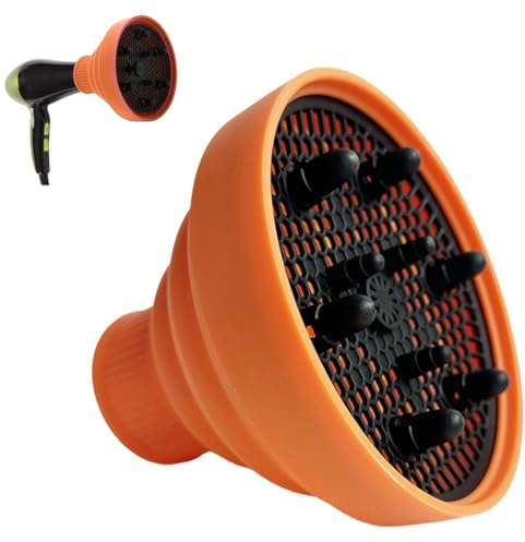 GMDP Diffusore universale capelli,diffusore attacco silicone, asciugacapelli diffusore pieghevole attacco asciugacapelli riccioli universale(b)