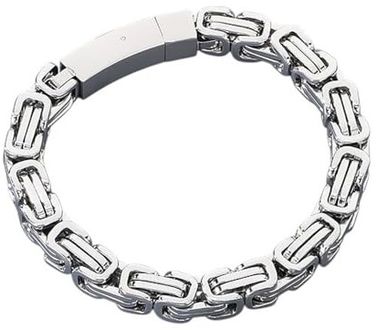 Karma NH11297601AB Herren Armband Edelstahl Silber 21,5 cm Königsarmband Edelstahlarmband Herrenschmuck Männerarmband modern Schmuck für Männer Hypoallergen wasserfest