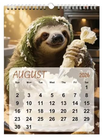 Calendrier Animalier Drôle 2026 Planificateur Mensuel Pour 12 Mois De