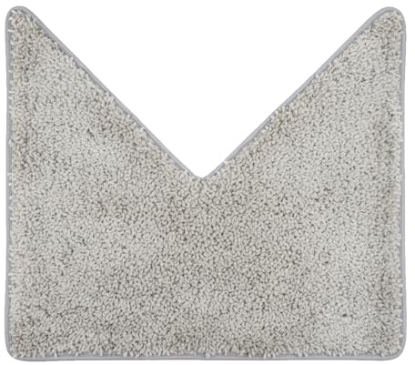 Badematte, V-förmige, rutschfeste Unterseite, geeignet für Eckduschkabinen, schnelltrocknend und waschbar, 70 x 65 cm (grau)