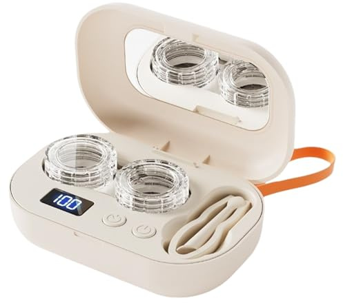 Pulitore per lenti a contatto ad ultrasuoni con specchio Kit rondella per occhiali elettrici Macchina di pulizia ricaricabile Contenitore di pulizia per studenti di bellezza per lenti morbide e dure