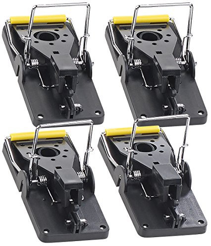 Exbuster Mausfalle: Profi-Mausefalle aus Kunststoff, hygienisch, wiederverwendbar, 4er-Set (Professionelle Mausefalle, Falle, Klammern)