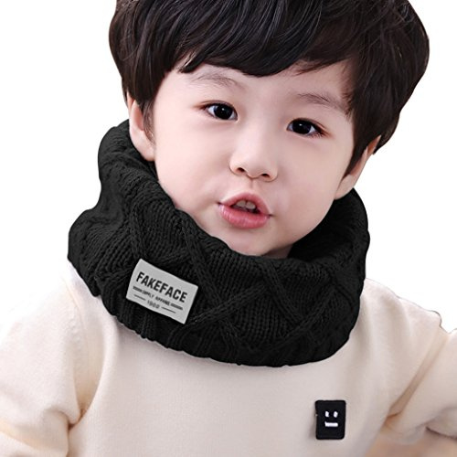 FakeFace Kinder Schlauchschal Tuch Loopschal Loop gestrickt Rundschal Halstücher Winter Schal für 2-10 Jahre Baby Mädchen Jungen