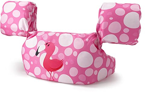 Silfrae Swim Vest Swim Floatation Vest Learn-to-Swim Device for Kids 30-50 lbs (Pink Flamingo)