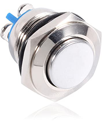 Gorgeri 12V 16mm Coche Impermeable Botón de metal momentáneo ON OFF Interruptor de bocina Platapulsador arranque coche 12v