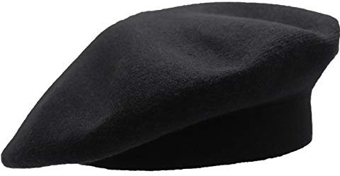 Umeepar Damen Französische Doppelschicht Baskenmütze, Schwarz