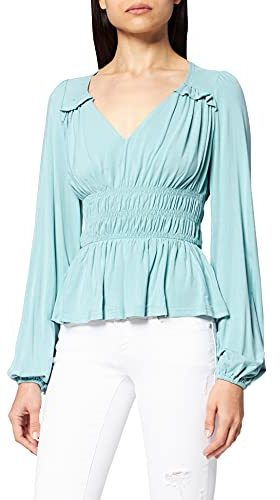 NA-KD Blusa de Cintura marcada, Verde, 36 para Mujer