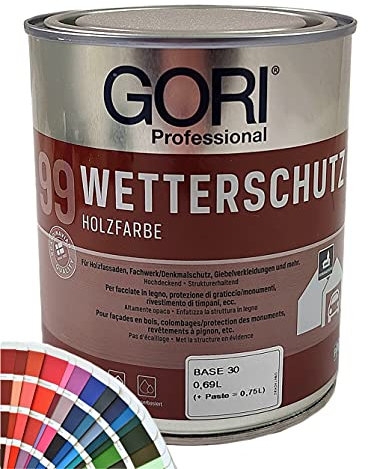 Gori 99 Wetterschutz Holzfarbe Sonderfarbtöne (0,75Liter, RAL7012 Basalt Grau)