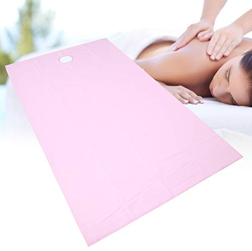 Drap de Lit de Massage Spa, Housse de Protection pour Table de Massage, Ensemble de Draps de Table de Massage en Microfibre, 2 Pièces, Draps de Couverture de Table de Salon de Beauté en Coton(Rose)