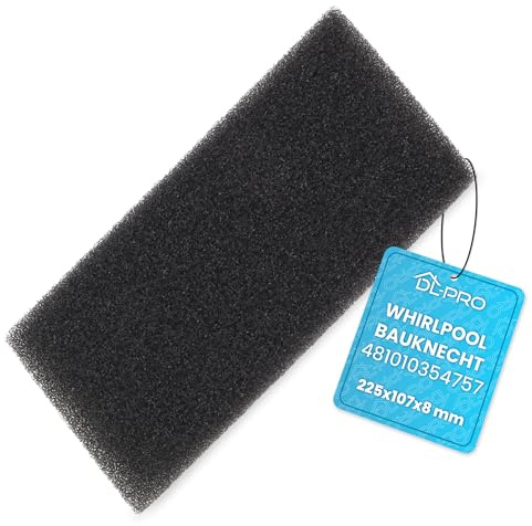 DL-pro Schaumfilter 225x107x8mm für Whirlpool Bauknecht 481010354757 Sockelfilter Schwammfilter Filter Filterschaum Filterschwamm an Wärmetauscher Trockner Wäschetrockner Waschtrockner (1 Stück)