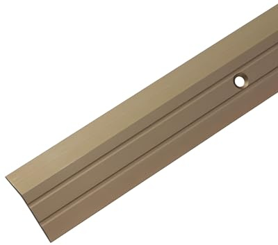Gedotec Seuil de Porte Barre en Aluminium Perforé | Baguette recouvrement 90 cm | 1 Pièce - Profil Transition Sol | Bronze Anodisé | Rail de transition à visser | Plinthe de compensation de hauteur
