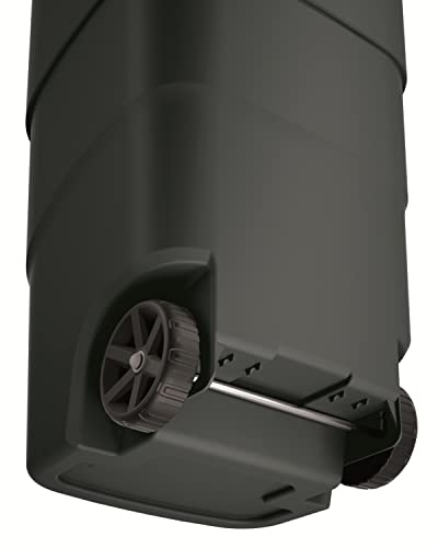 Prosperplast Wheeler 110L Müllbehälter mit Rädern und Deckel Mülltonne Müllgroßbehälter Großmülltonne Universaltonne Kunststoff (Schwarz)