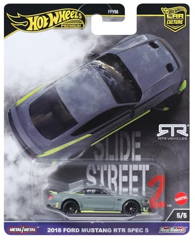 Hot Wheels Premium Ford Mustang RTR, Car Culture Circuit Legends-Fahrzeuge für Kinder ab 3 Jahren und Erwachsene Fans und Sammler, Premium-Kollektion von Car Culture im Maßstab 1:64, HKC85
