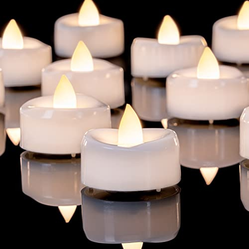 AMAGIC 12er LED Teelichter, 6 std Timer, warmweißes Licht,weißshülle | Batterie Flackernde Electric Teelichter,6 Std. EIN/18 Std. AUS, 150+ Std,Weihnachten Hochzeiten, Wohnen, Battey enthalte
