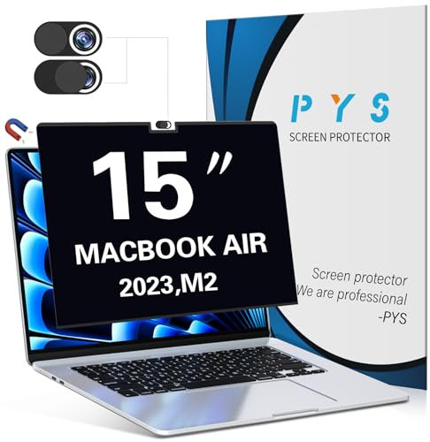 PYS Magnétique Filtre de Confidentialité pour MacBook Air 15 Pouces (2025-2023,M4/M3/M2), Filtre de Confidentialité Amovible pour Ordinateur Portable et Protection Antireflet