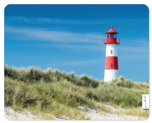 younikat Mauspad Leuchtturm I 24 x 19 cm Mousepad in Standard-Größe I Qualitätsdruck auf Zellkautschuk I rutschfest wasserabweisend abwischbar I dv1242