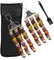 Stainless Steel BBQ Skewers with Push Bar Slider - 2Pcs 3 Way Reusable Kebab Skewers BBQ Accessories with Oil Brush and Oxford Bag