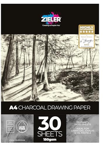 Zieler A4 Kohlezeichenpapier, 150 g/m², 30 Blatt