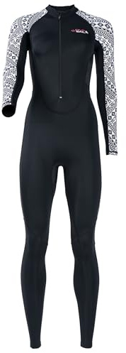 Costume da bagno da donna Rash Guard a maniche lunghe Pantaloni lunghi Costume da bagno Costume da bagno intero con cerniera UPF 50+ Costume da bagno da surf Nero M 2024